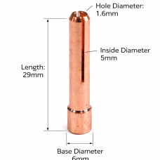 WP-17/18/26 TIG GAS LENS COLLET 1.6MM 10N23S SHORT